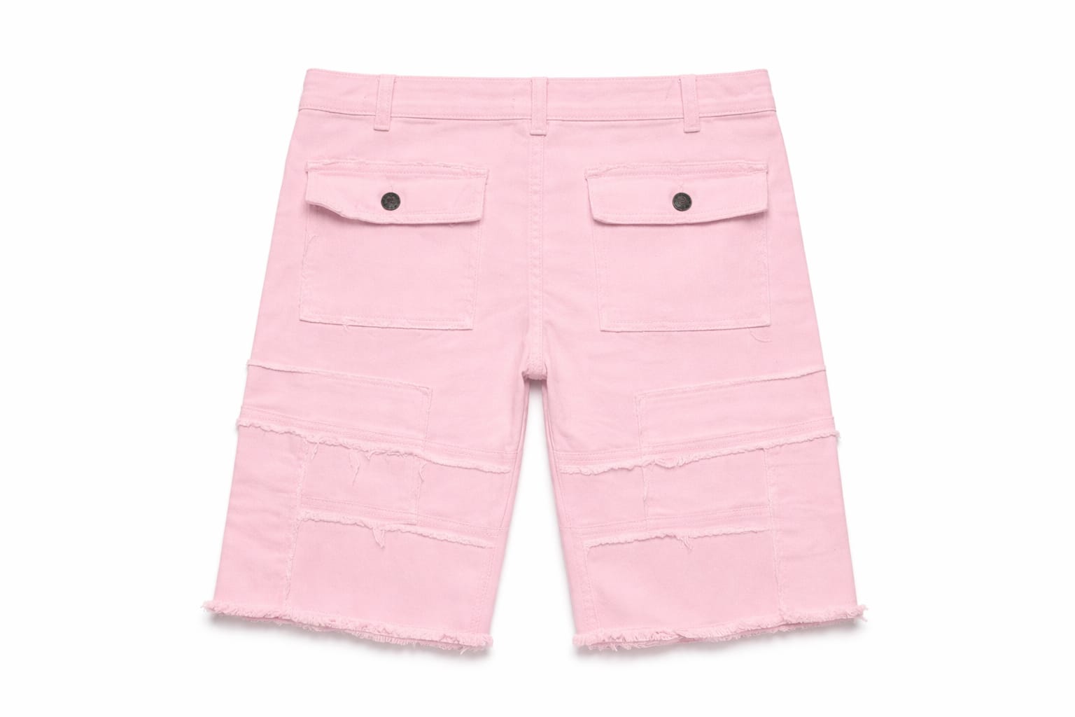 Pink shorts with two pockets on a white background