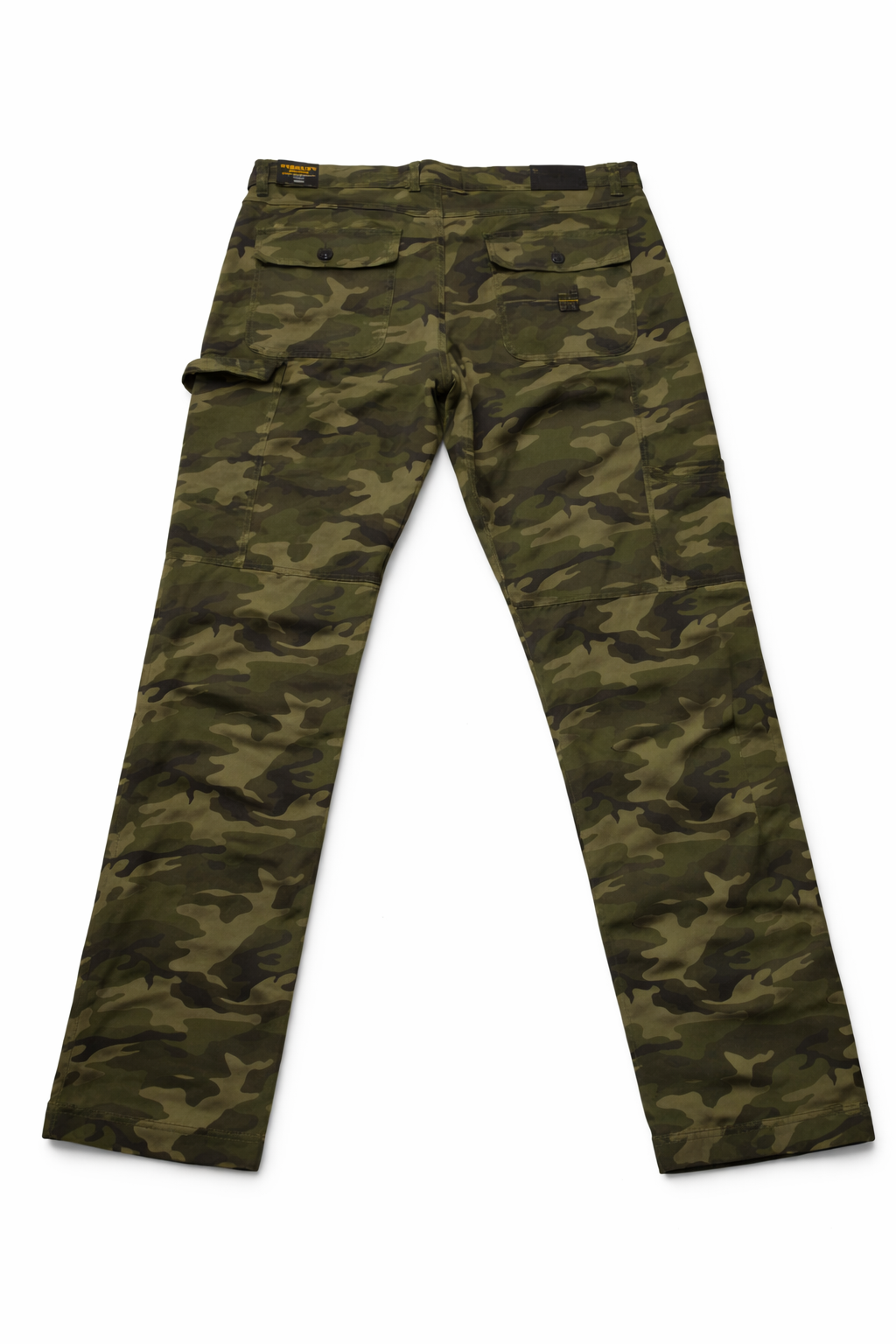 Camouflage pants on a white background