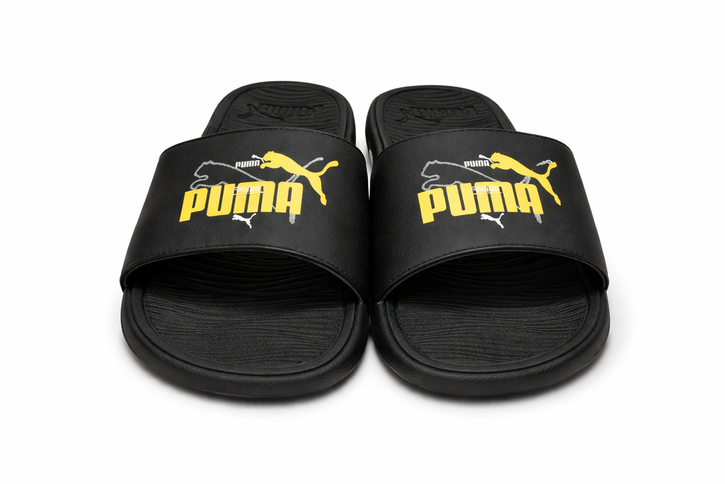 Puma Black Logo Slides – Men’s Casual Slip-On Sandals