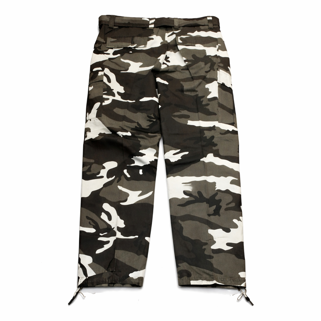 Camouflage pants on a white background