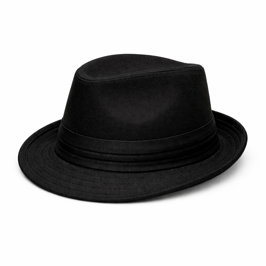 Men’s Black Fedora Hat – Classic Dress Fedora