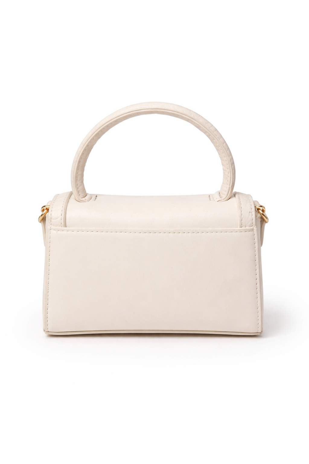 Beige handbag on a white background