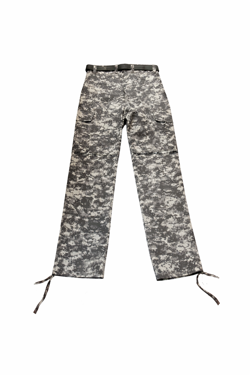 Digital camouflage pants on a white background