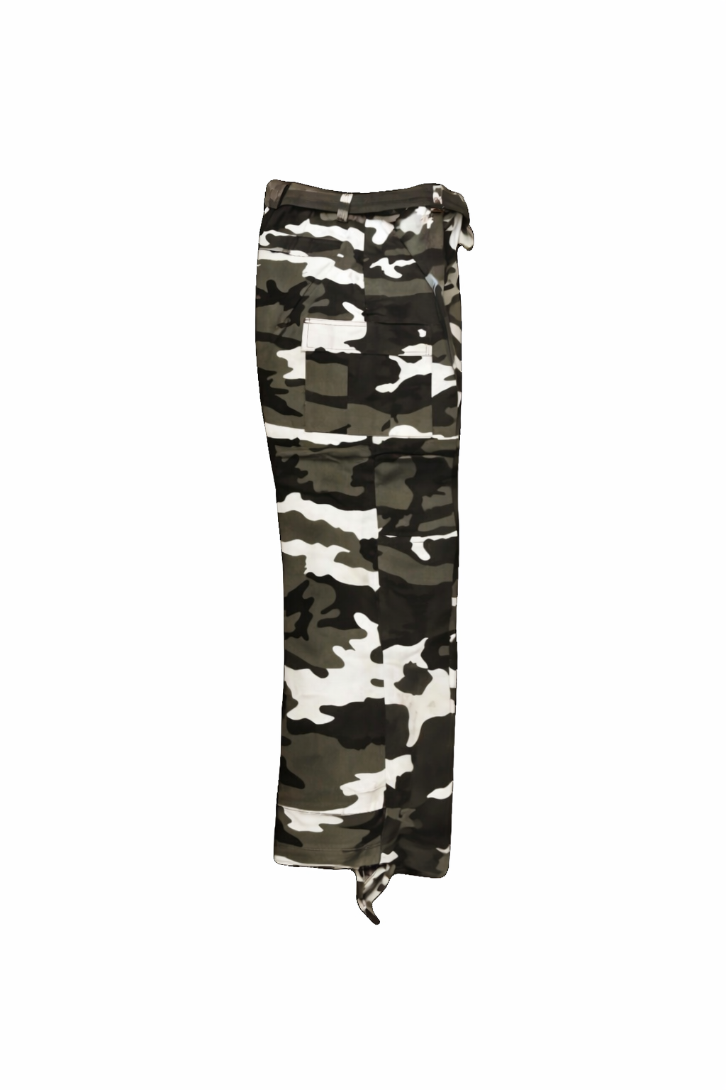 Camouflage pants on a white background