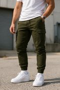 Men’s Olive Green Cargo Jogger Pants