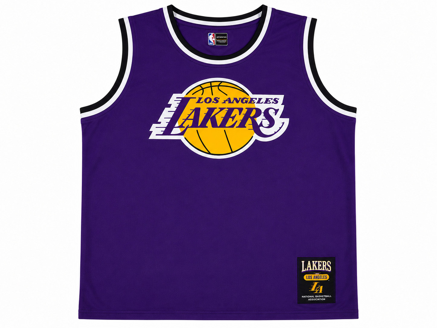 Los Angeles Lakers Gold Sleeveless Basketball Jersey Tank Top with Side Panel Detail