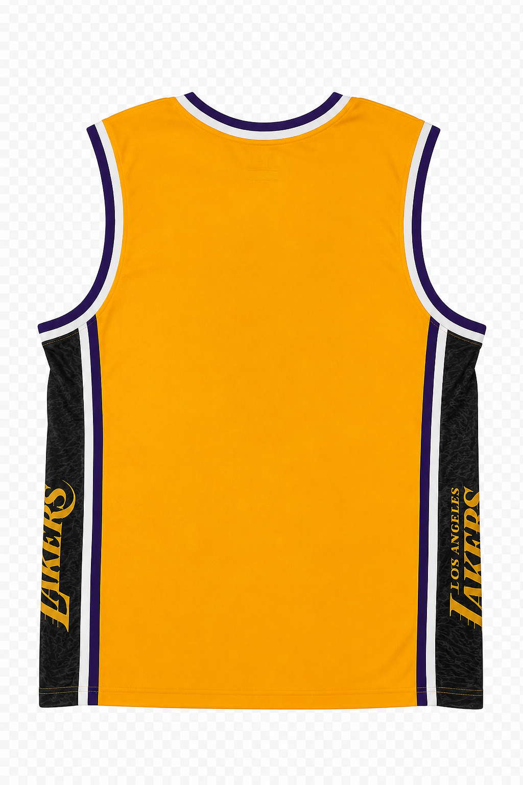 Los Angeles Lakers Gold Sleeveless Basketball Jersey Tank Top with Side Panel Detail