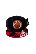 Miami Basketball Inspired Snapback Hat – Black & Red Flat Brim Streetwear Cap