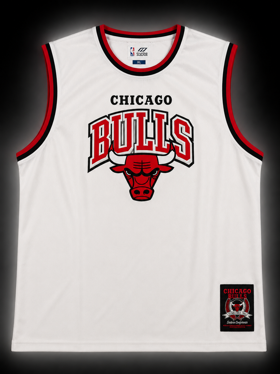 Chicago Bulls Sleeveless Basketball Jersey Tank Top with Embroidered Patch