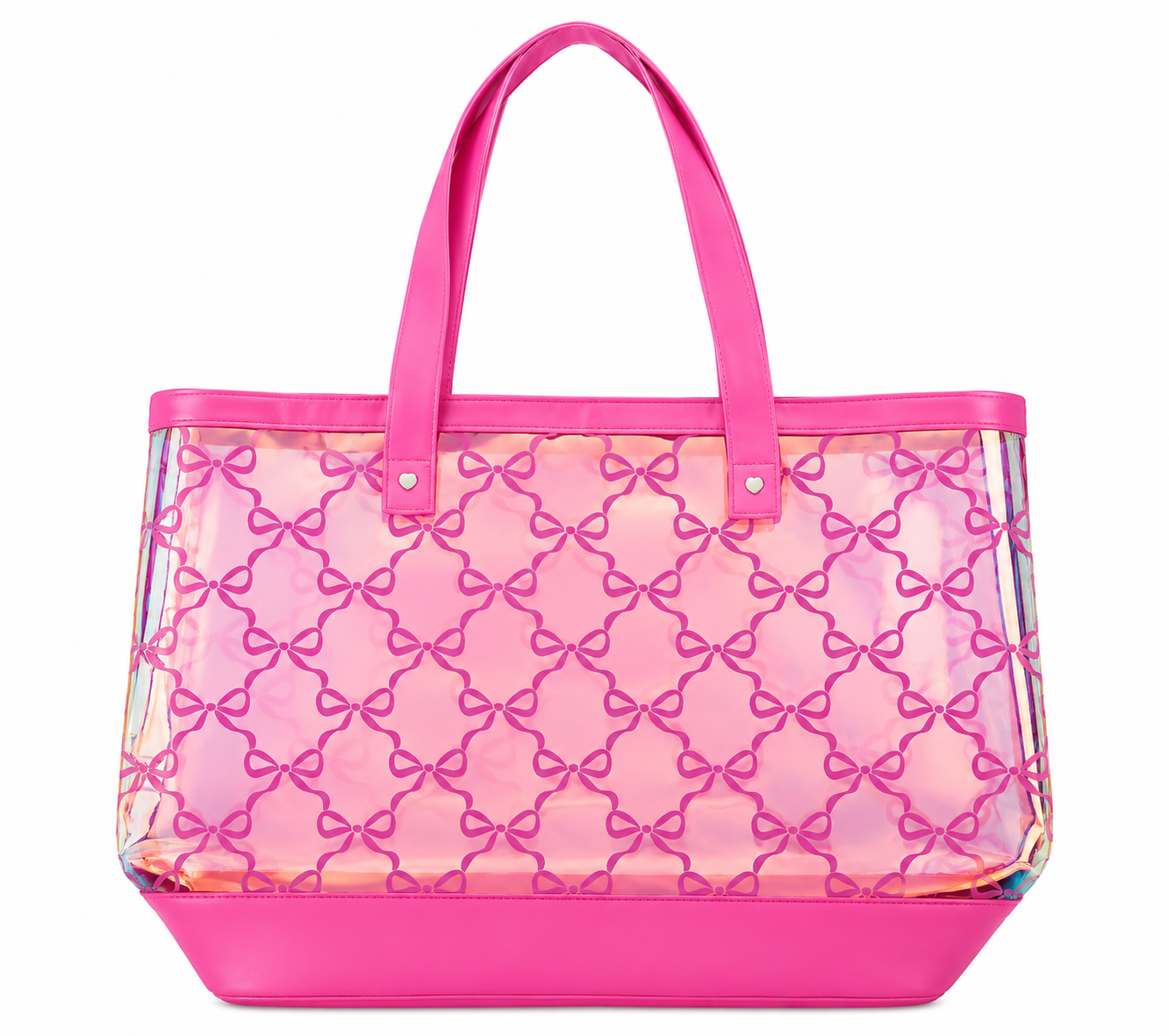 Juicy Couture Iridescent Transparent Beach Tote Bag – Large Waterproof Summer Pool & Travel Tote