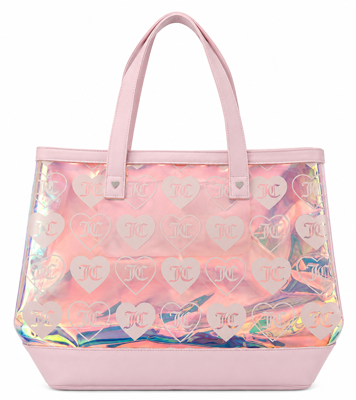 Juicy Couture Iridescent Transparent Beach Tote Bag – Large Waterproof Summer Pool & Travel Tote