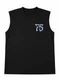 Sinner 75 Graphic Sleeveless Tank Top – Black Reflective Streetwear Muscle Tee