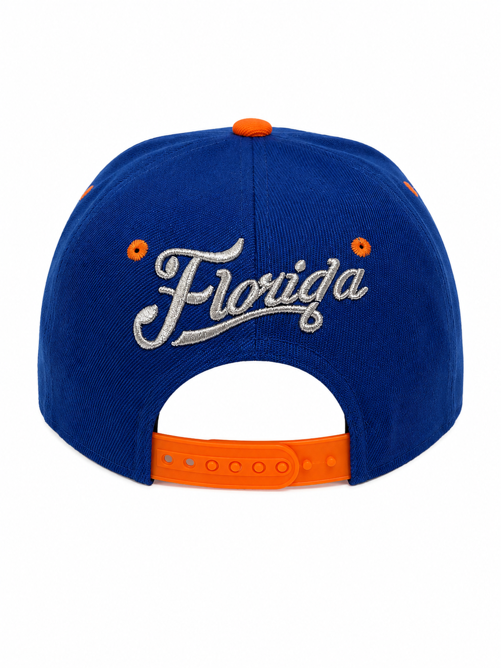 Florida Gators Inspired Blue & Orange Snapback Hat – Alligator Graphic Flat Brim Cap