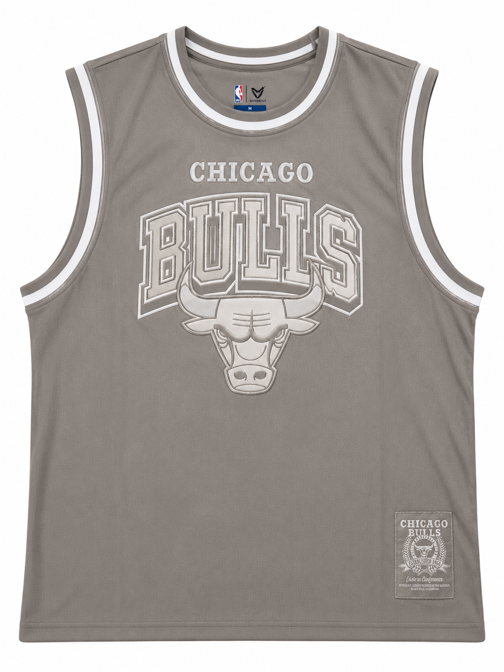 Chicago Bulls Sleeveless Basketball Jersey Tank Top with Embroidered Patch