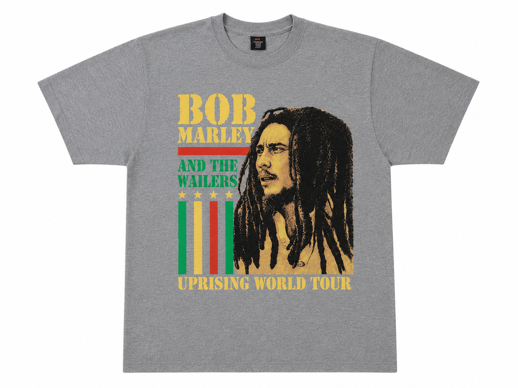Bob Marley & The Wailers Uprising World Tour Graphic T-Shirt | Vintage Reggae Tee