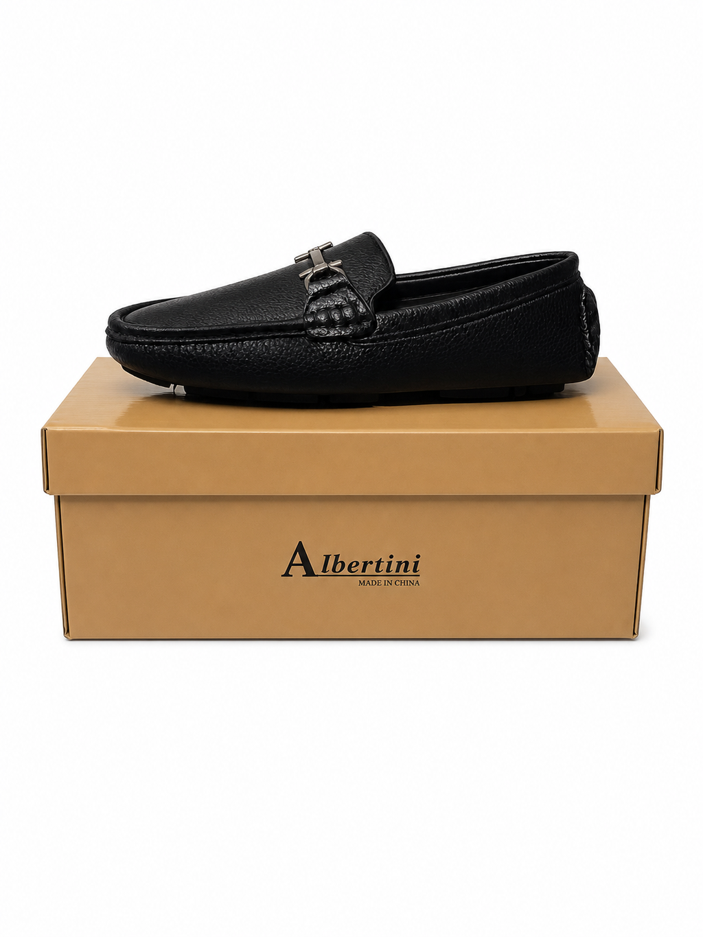 Kids Luxury Loafers – Textured Leather Driving Shoes