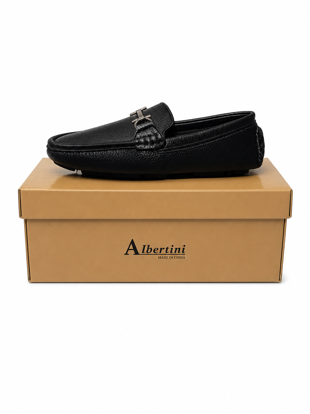 Kids Luxury Loafers – Textured Leather Driving Shoes