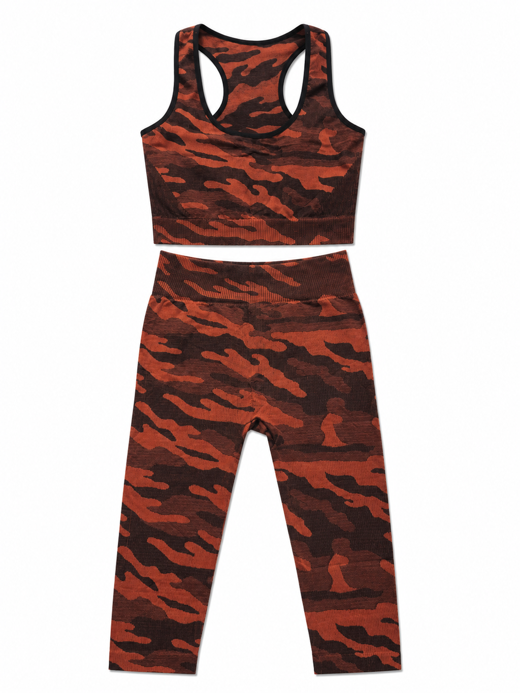 Camo Seamless Activewear Set – Women's Sports Bra & High-Waist Leggings