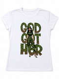 God Got Her Graphic T-Shirt – Women's Faith-Based Inspirational Tee