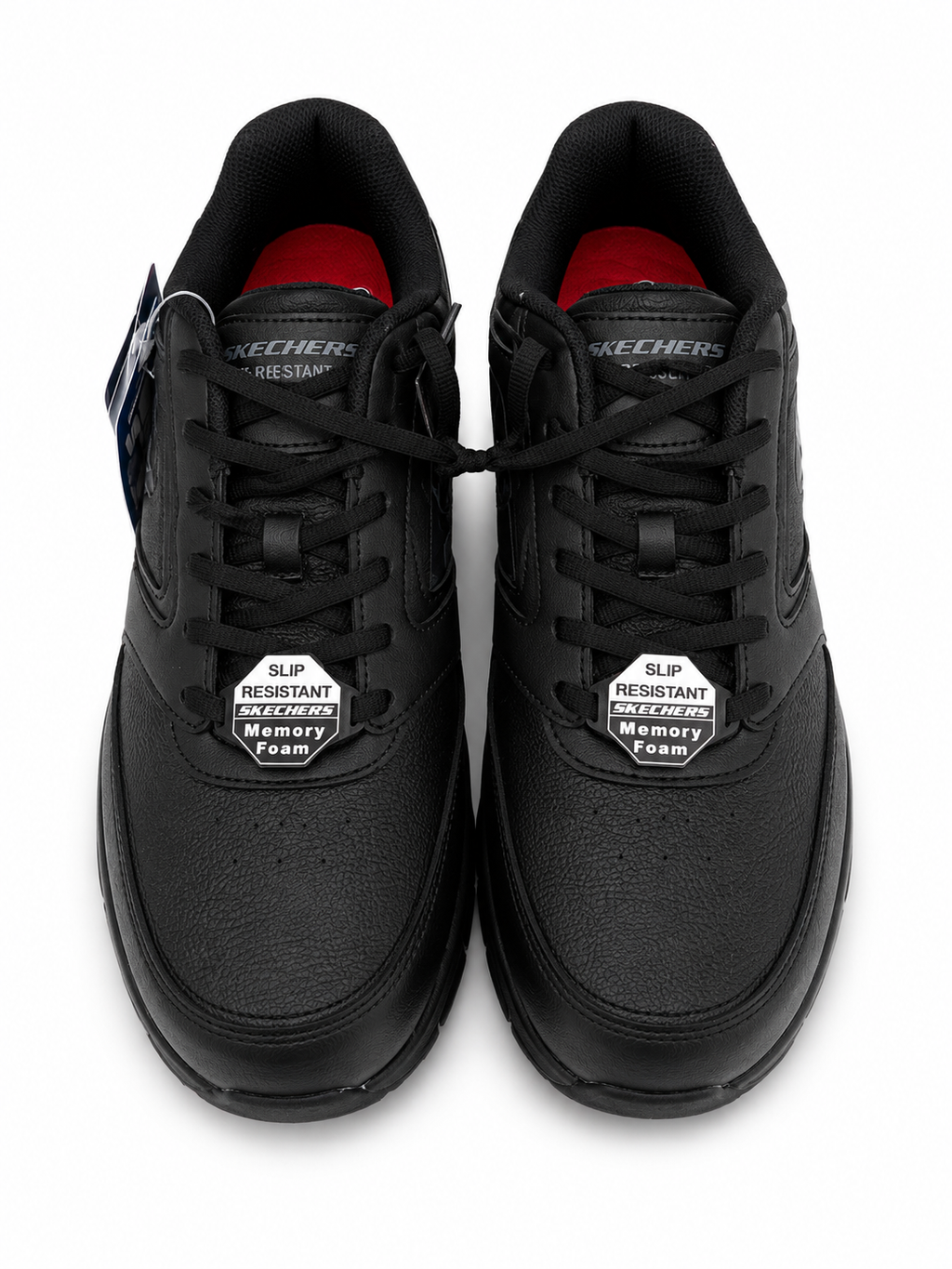 Skechers Work Relaxed Fit Slip Resistant Memory Foam Sneakers – Black