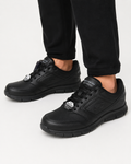 Skechers Work Relaxed Fit Slip Resistant Memory Foam Sneakers – Black