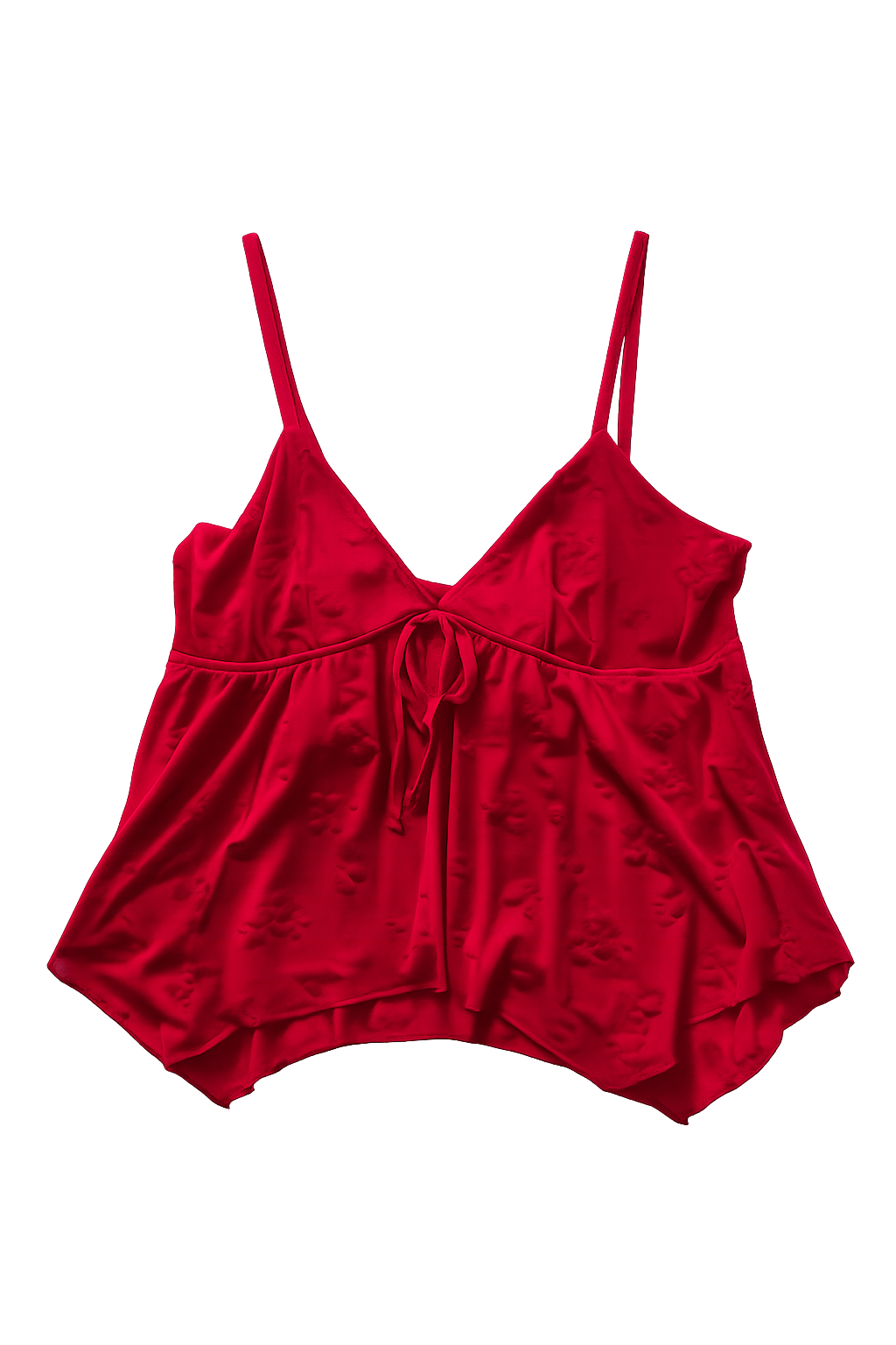 Women's Floral Textured Babydoll Cami Top – Adjustable Strap Flowy Tank Top
