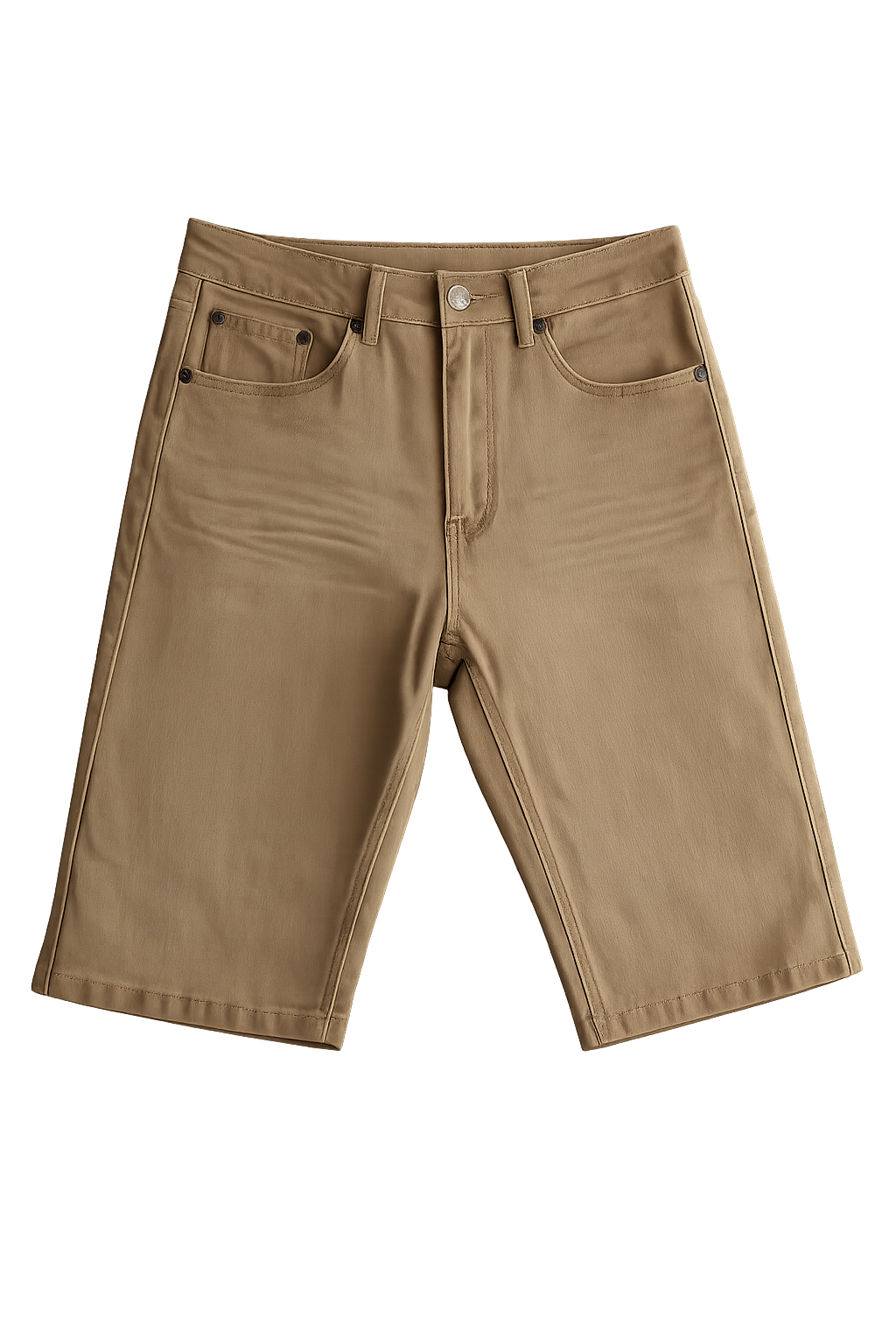 Men's Classic Twill Chino Shorts – Slim Fit Casual Stretch Shorts (Khaki)