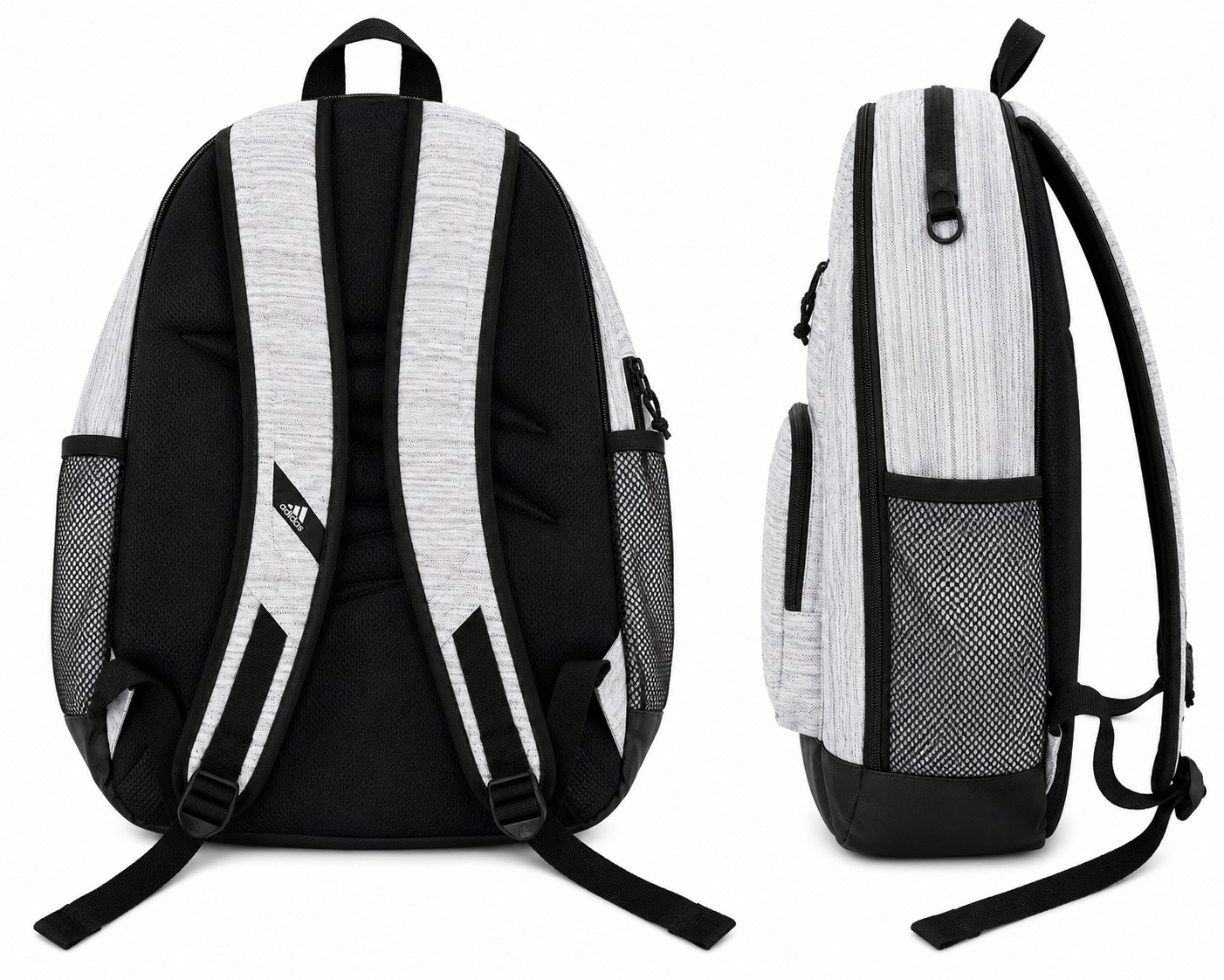 Adidas Heather Gray Multi-Compartment Backpack – School, Travel & Everyday Carry Bag