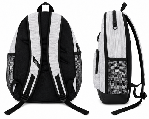 Adidas Heather Gray Multi-Compartment Backpack – School, Travel & Everyday Carry Bag