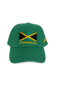 Jamaica Flag Embroidered Green Adjustable Baseball Cap – Caribbean Pride Hat