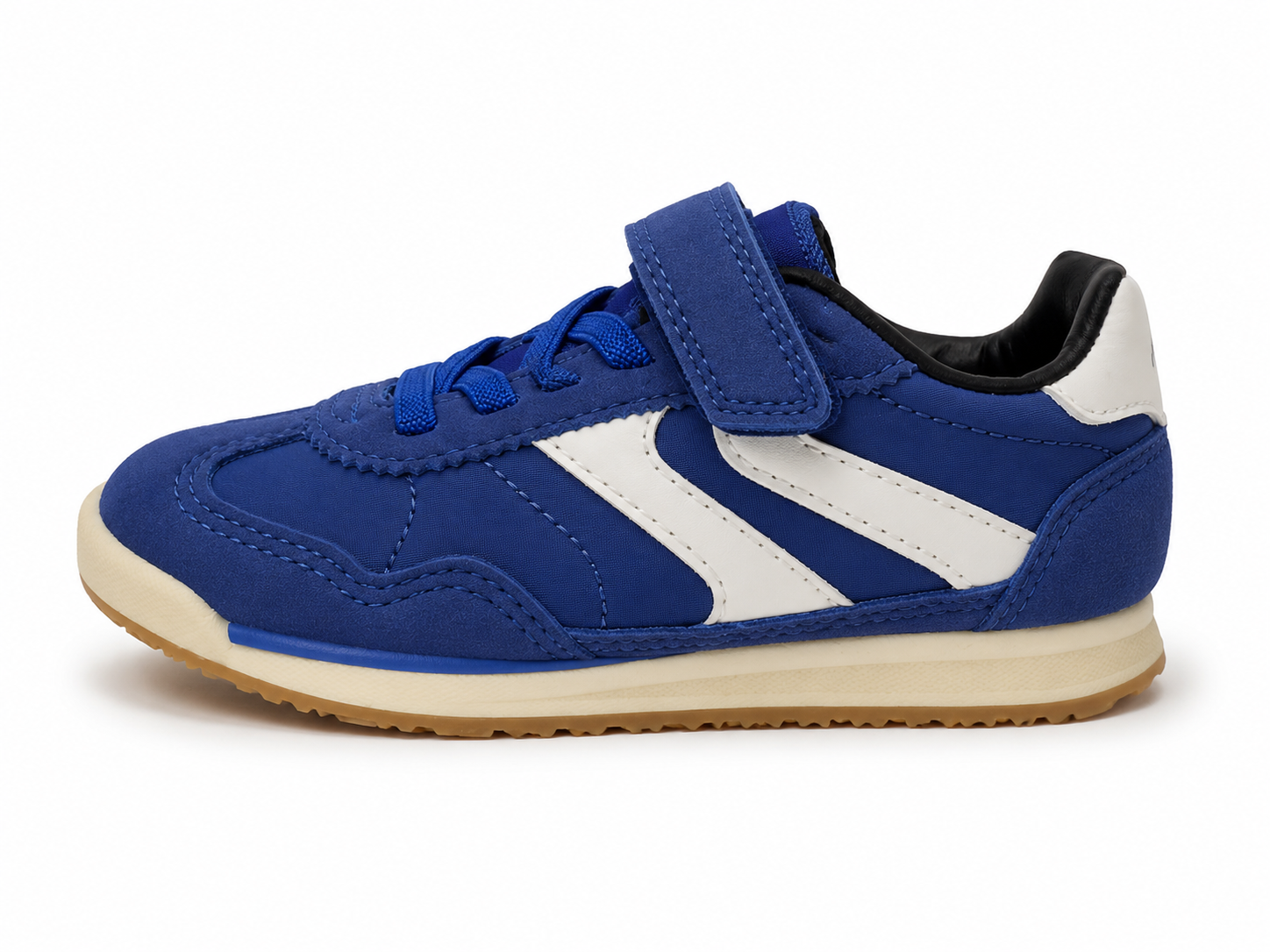 Toddler Retro Runner Sneakers – Royal Blue Hook & Loop Athletic Shoes