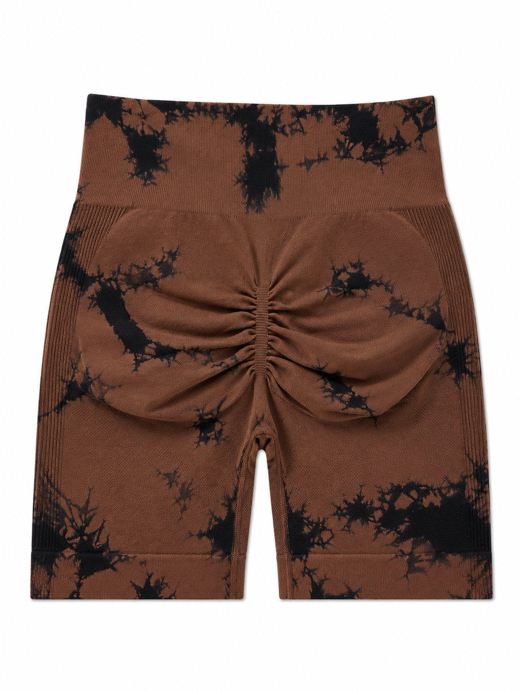 Sunburst Tie-Dye Activewear Set – Women's Scrunch Biker Shorts & Crop Top Co-Ord