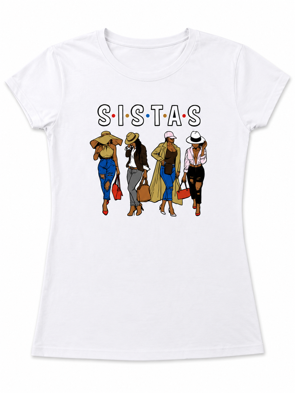 SISTAS Graphic Women's Fashion T-Shirt – Inspirational Sisterhood Tee- Multiple colors available