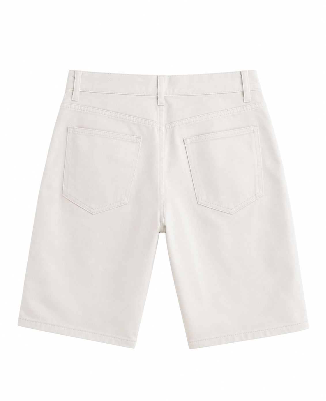 Men's White Moto Denim Shorts – Ribbed Panel Slim Fit Biker Shorts
