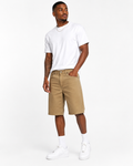 Men's Classic Twill Chino Shorts – Slim Fit Casual Stretch Shorts (Khaki)