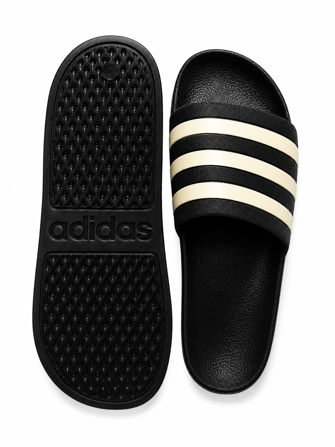 Adidas Classic Black Triple Stripe Slide Sandals – Everyday Comfort Slip-On Slides