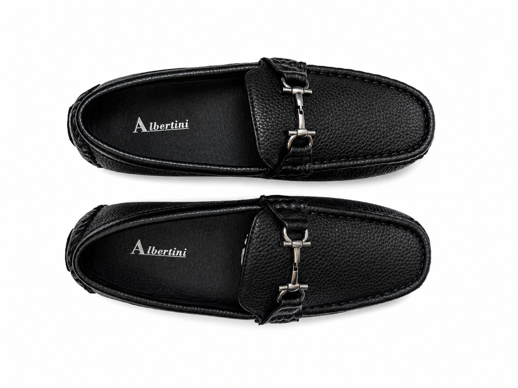 Kids Luxury Loafers – Textured Leather Driving Shoes