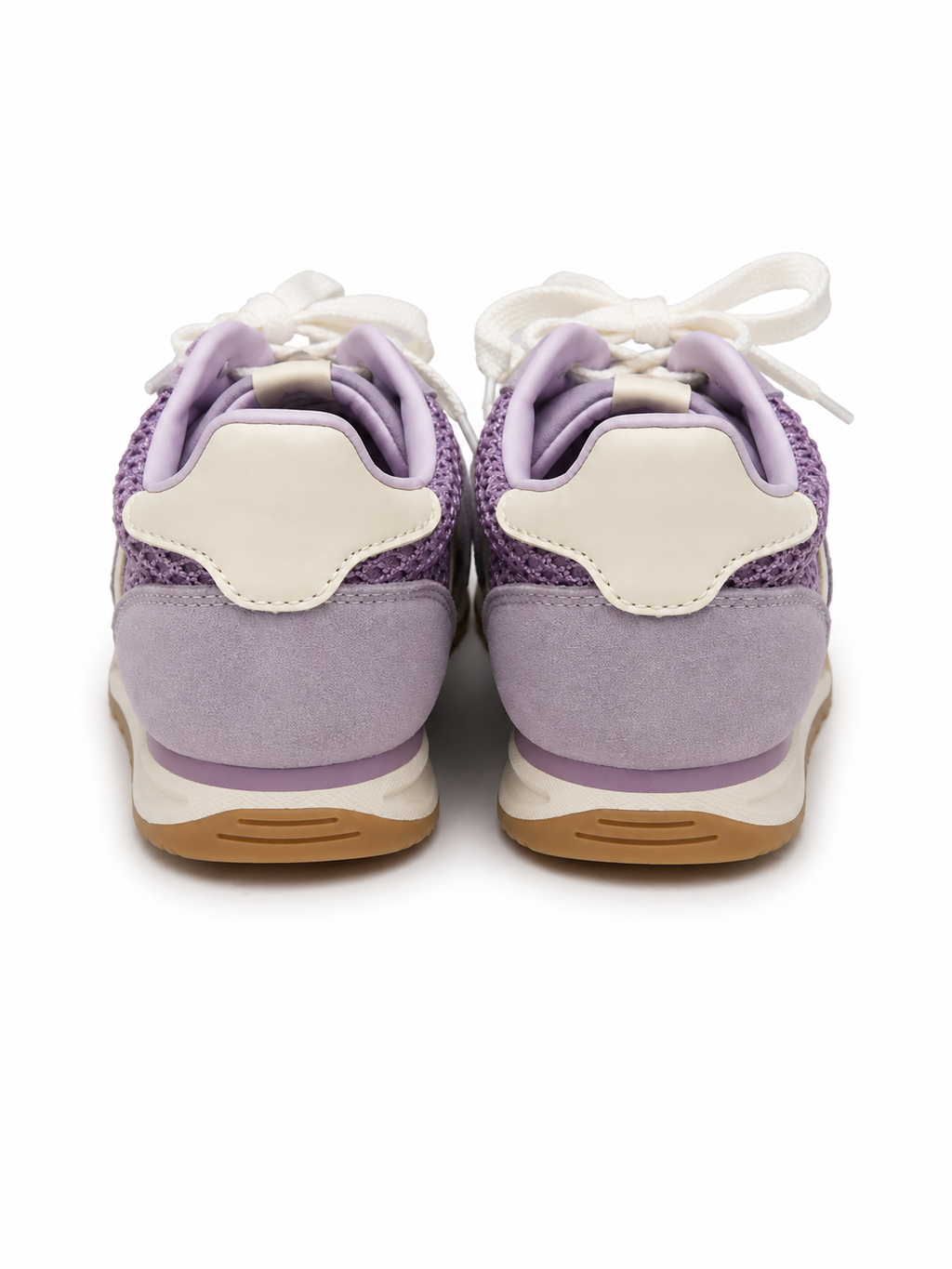 Children's Lavender Retro Runner Sneakers – Lightweight Lace-Up Casual Shoes
