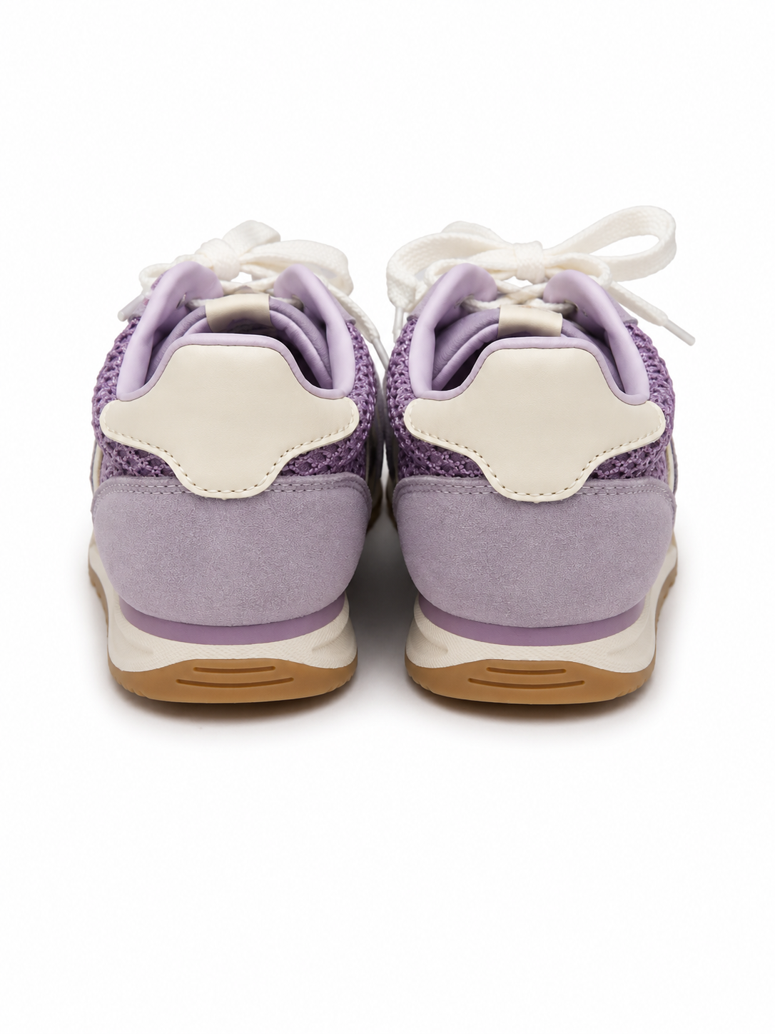 Children's Lavender Retro Runner Sneakers – Lightweight Lace-Up Casual Shoes