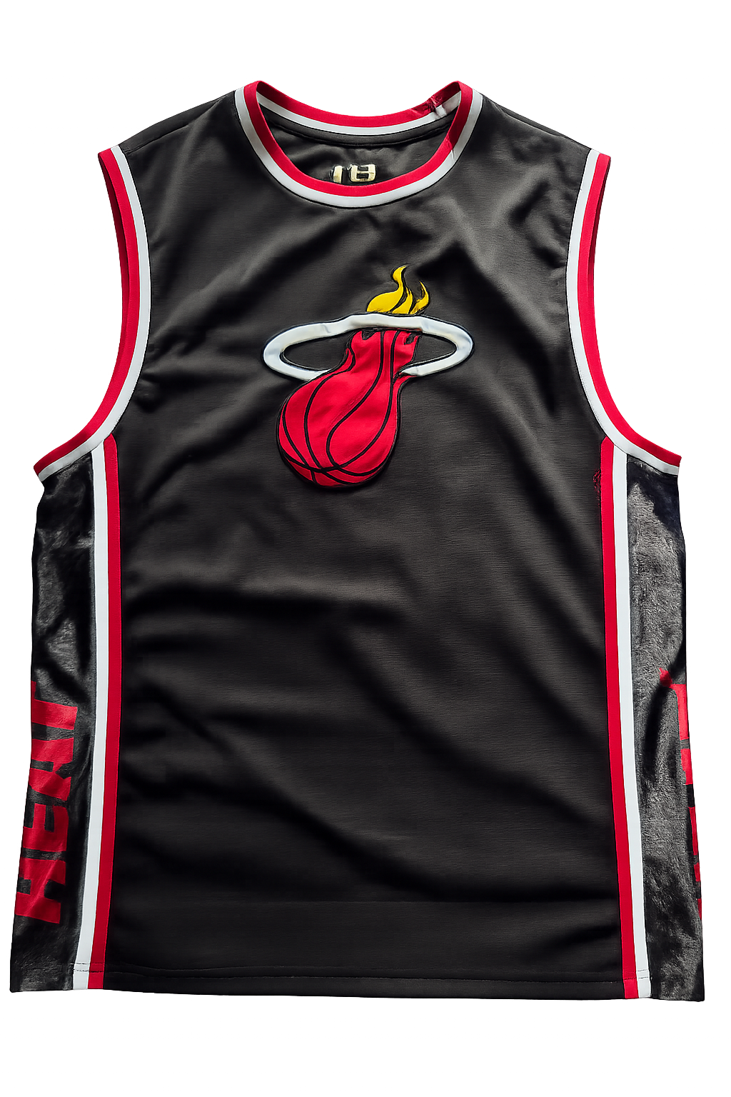Miami Heat Black Sleeveless Basketball Jersey Tank Top – Embroidered Logo Athletic Mesh Shirt