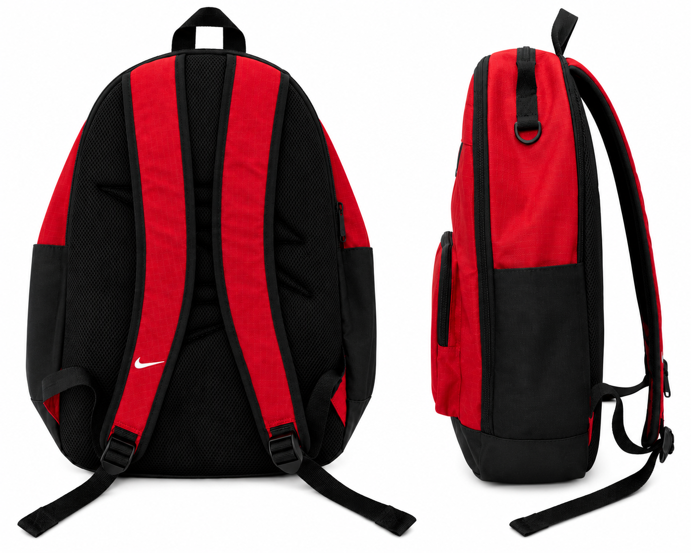 Nike Red & Black Utility Backpack – Multi-Pocket School & Travel Bag