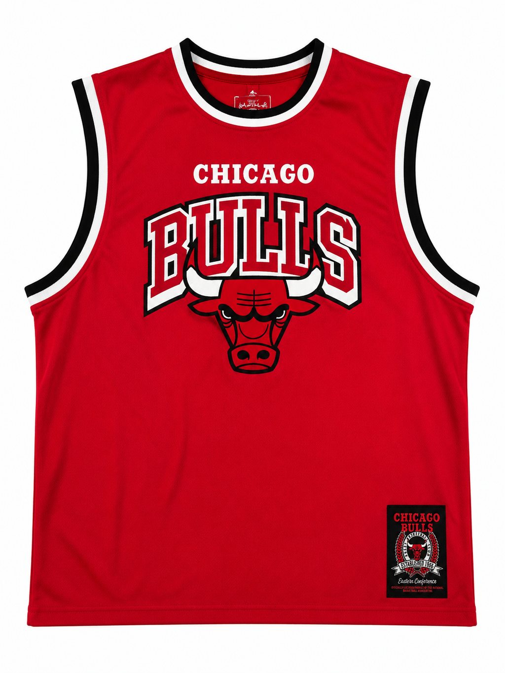 Chicago Bulls Sleeveless Basketball Jersey Tank Top with Embroidered Patch