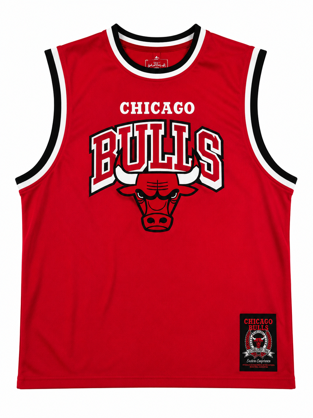 Chicago Bulls Sleeveless Basketball Jersey Tank Top with Embroidered Patch