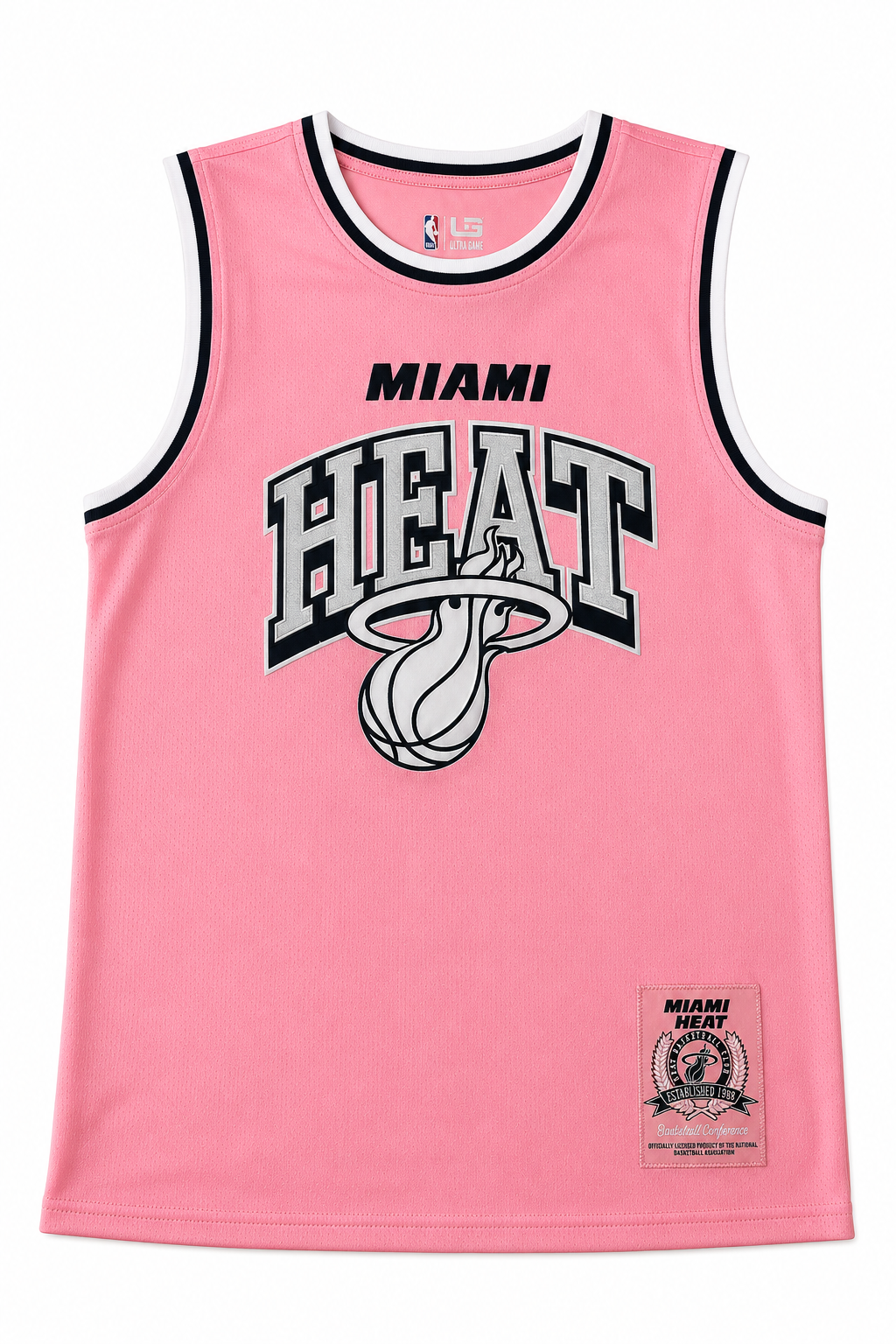 Miami Heat Pink Youth Basketball Jersey Tank Top – Sleeveless NBA Style Athletic Mesh Shirt