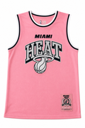 Miami Heat Pink Youth Basketball Jersey Tank Top – Sleeveless NBA Style Athletic Mesh Shirt