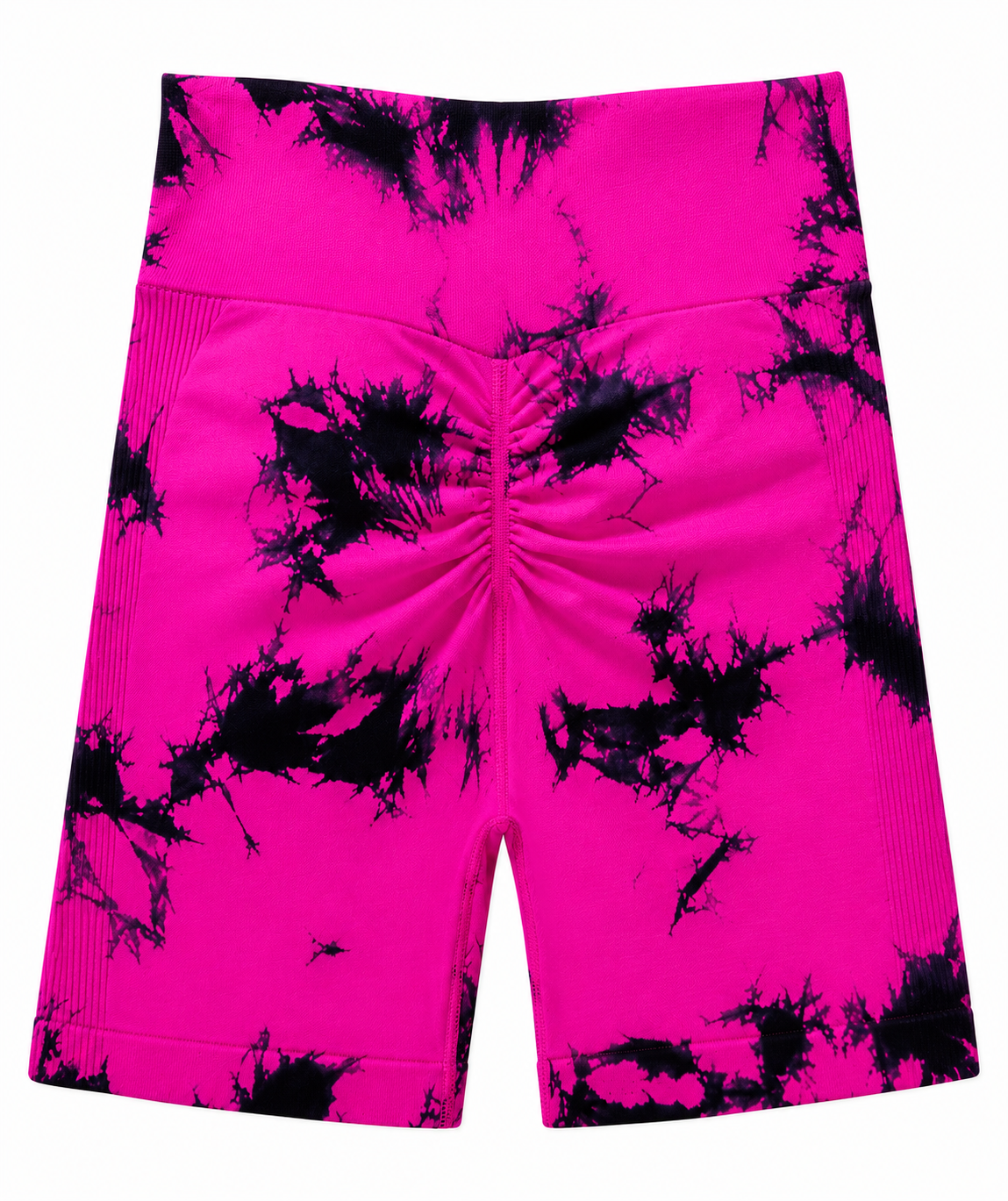 Sunburst Tie-Dye Activewear Set – Women's Scrunch Biker Shorts & Crop Top Co-Ord