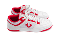 True Religion White & Red Low Top Sneakers – Men's Casual Lace-Up Fashion Shoes