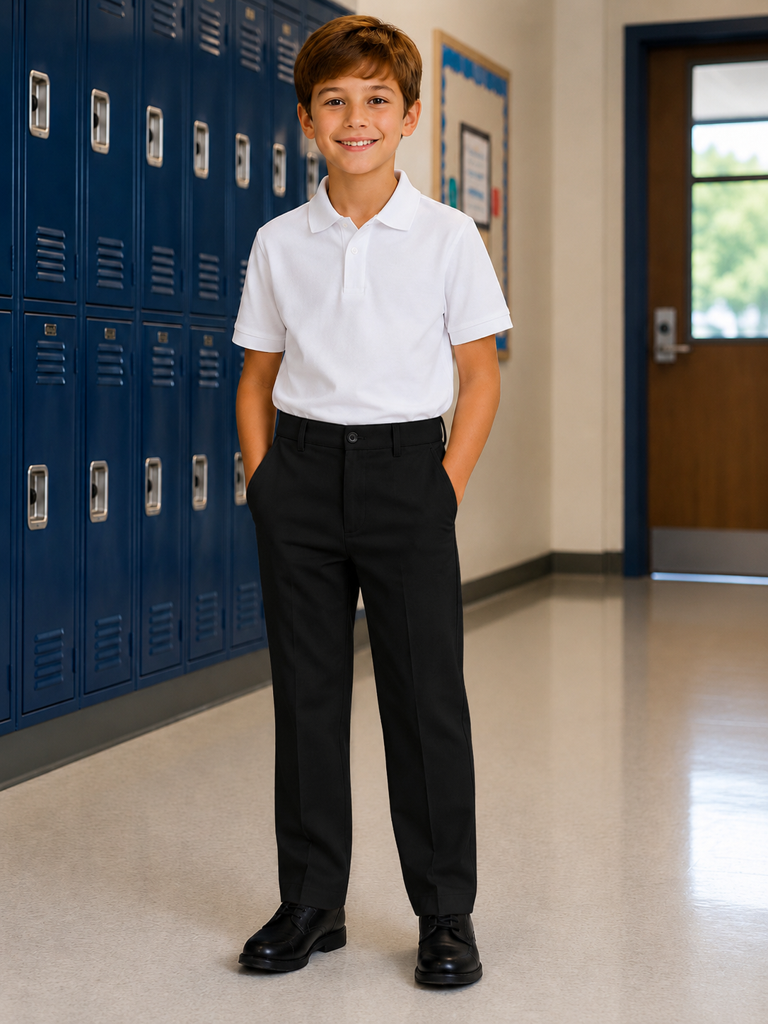 Boys Premium Classic Khaki Dress Pants – Formal & School Uniform Trousers