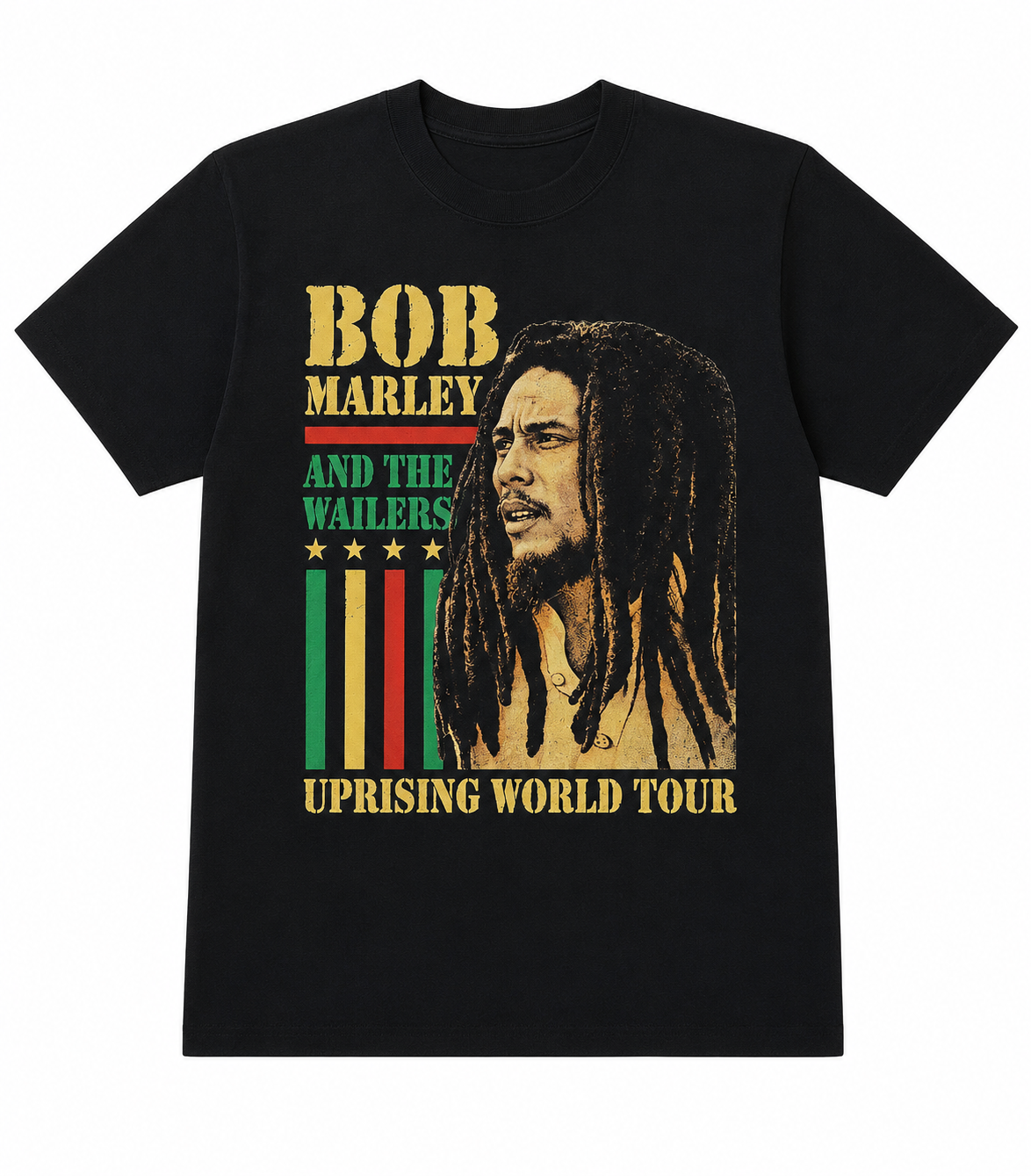 Bob Marley & The Wailers Uprising World Tour Graphic T-Shirt | Vintage Reggae Tee