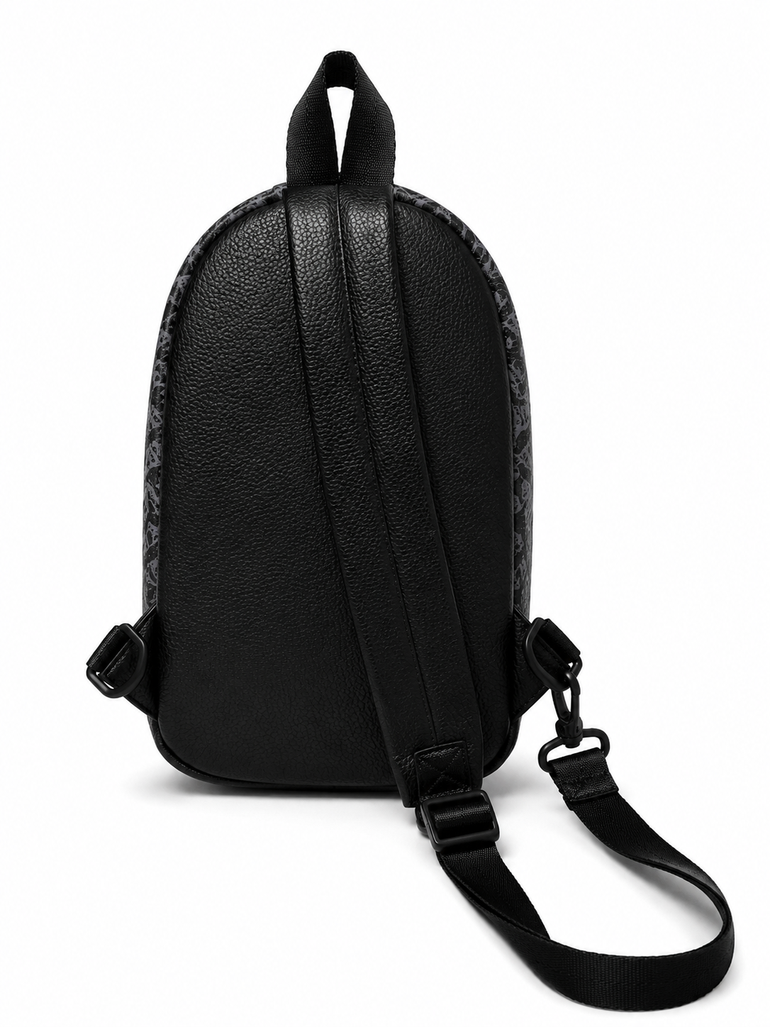 Ed Hardy Eagle & Skull Graphic Sling Backpack – Black Tattoo Art Crossbody Bag